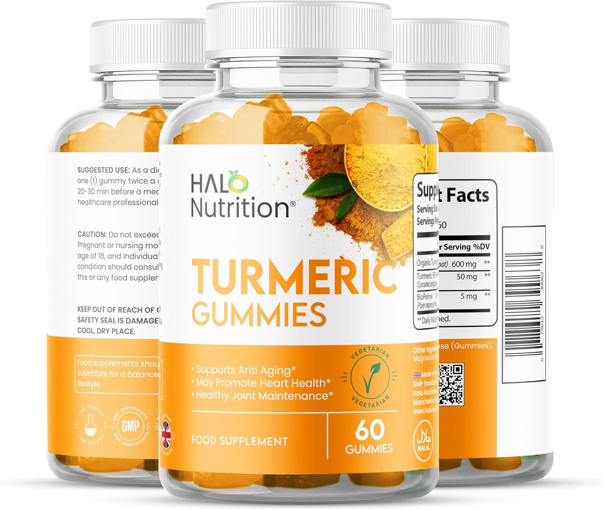 Halo Nutrition Turmeric Gummies With Black Pepper