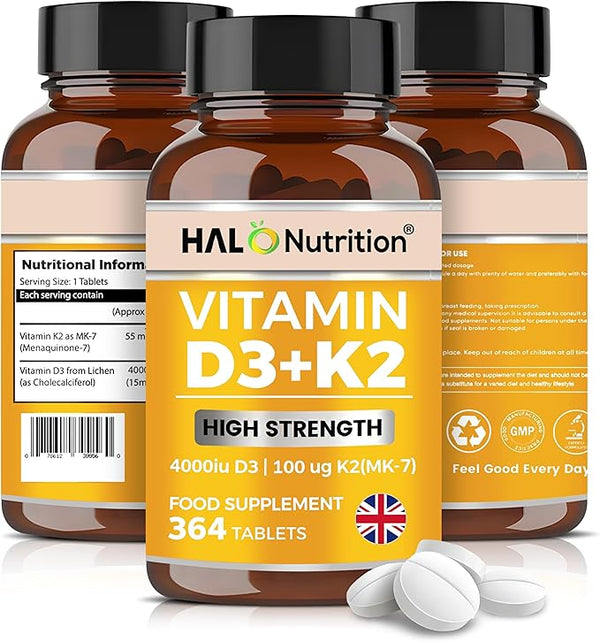 Halo Nutrition Vitamin D3 K2 Tablets