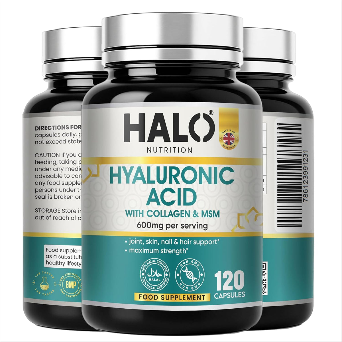 Halo Nutrition Hyaluronic Acid 600mg Capsules