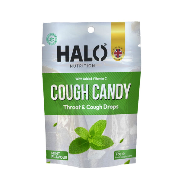 Halo Nutrition Cough Candy Throat Cough Drops Mint Flavour 75g