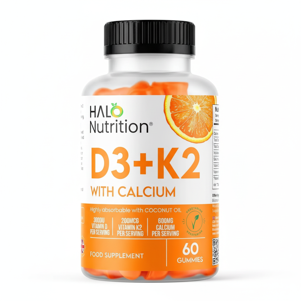 Halo Nutrition Vitamin D Gummies With K2 And Calcium High Strength Sugar Free